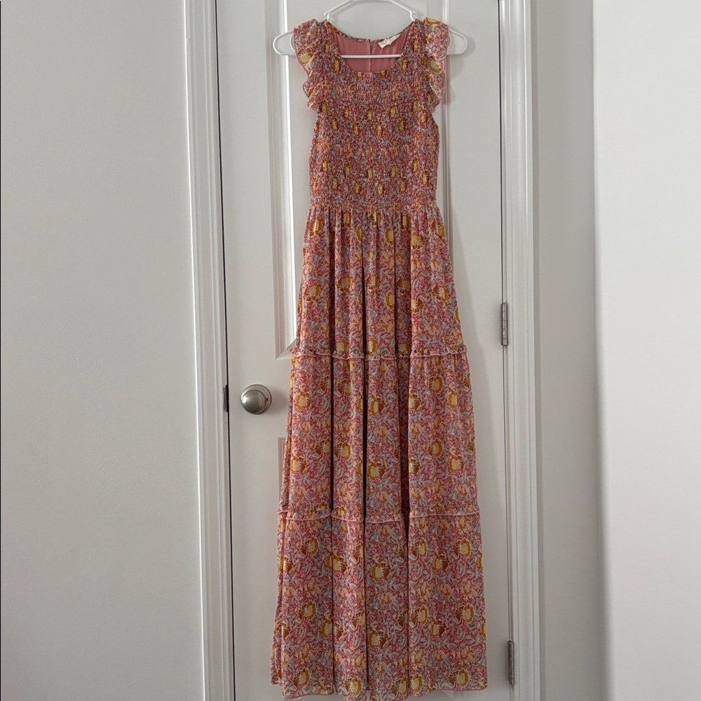 Melloday Women’s Smocked Flounce Ruffle Dress Size XS